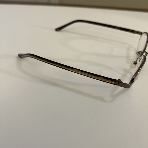 Liz Claiborne Gold Half-Rim Metal Crystal Eyeglass FRAMES - L327 0JM3 47-16-130 - Picture 8 of 16